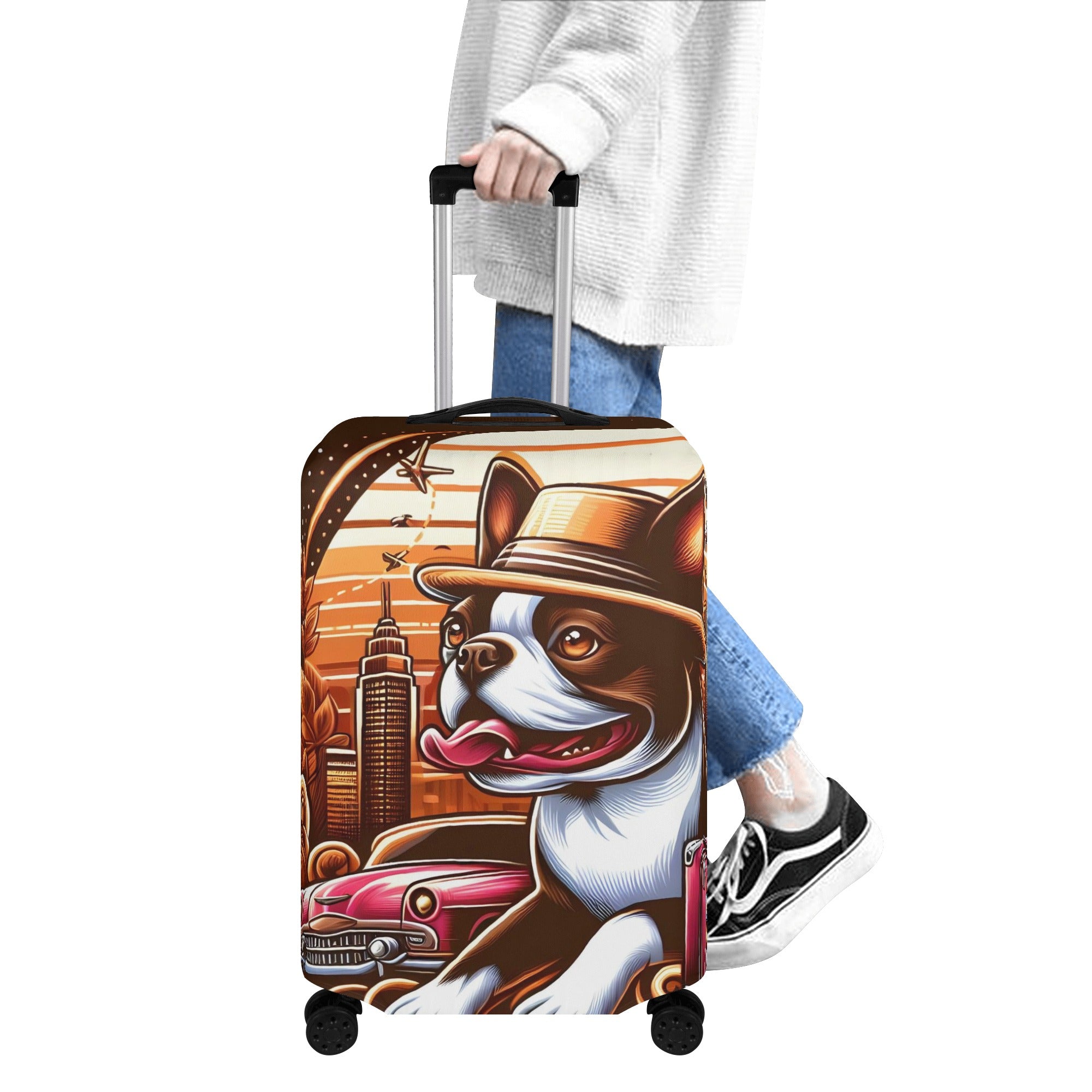 Pixie - Durable Luggage Cover For Boston Terrier Lovers Winter Wear