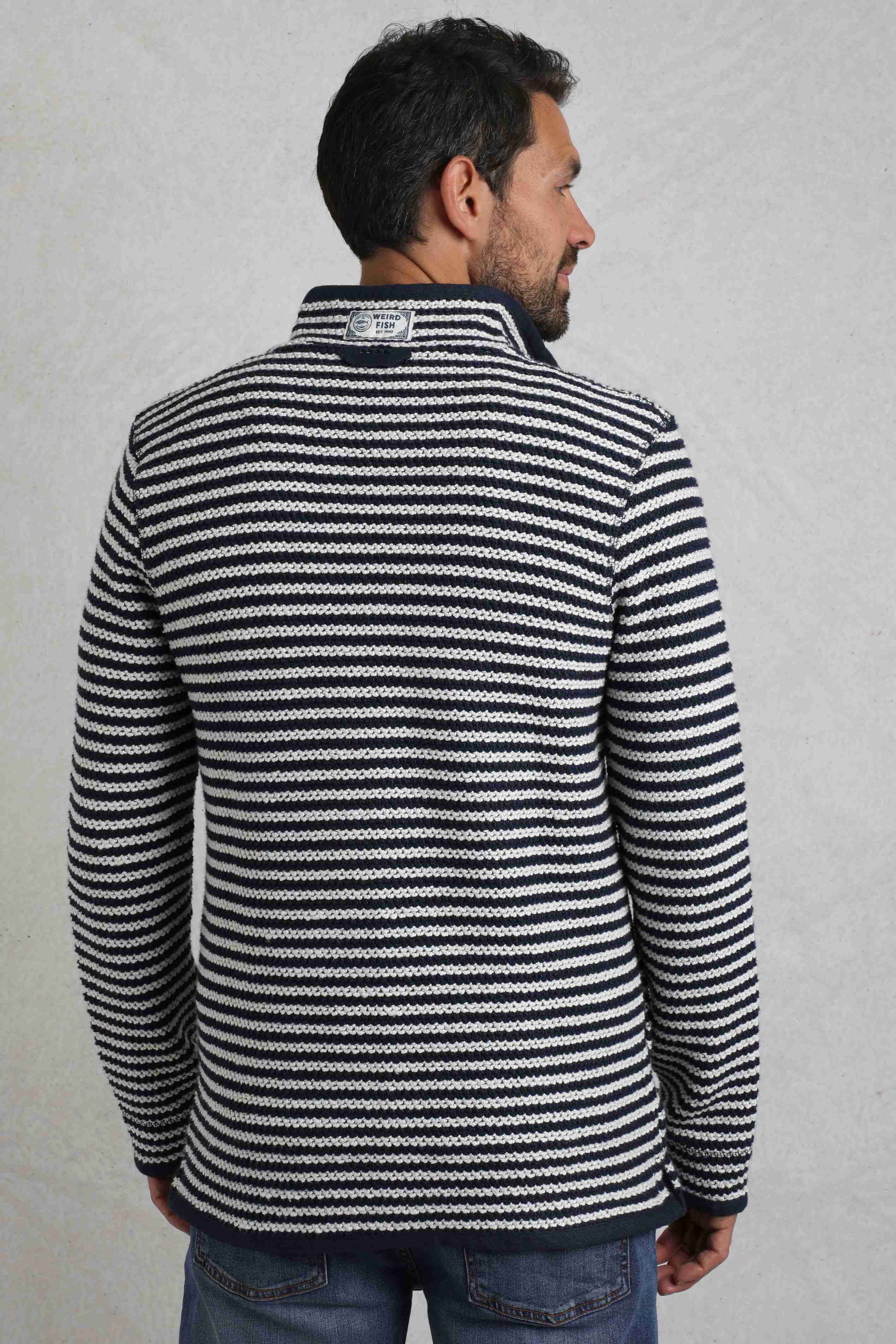 Shorling 1/4 Zip Striped Macaroni Sweatshirt Ecru