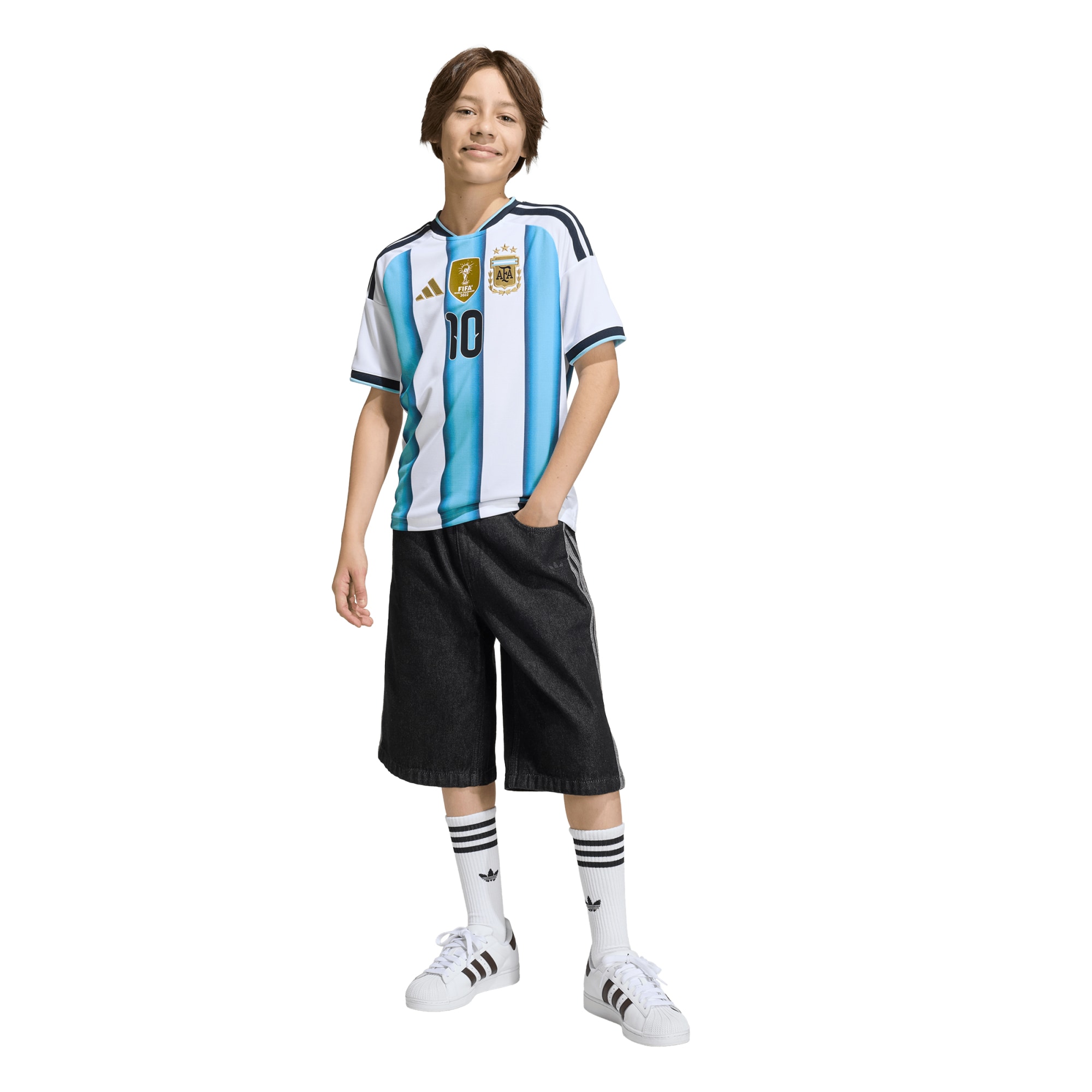 [SJH] Lionel Messi #10 Argentina National Team Youth 2026 Home Replica Jersey - White