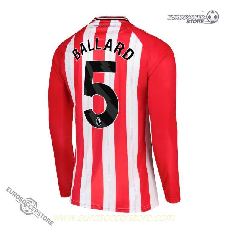 Sunderland 25-26 Home Long Sleeve Jersey with BALLARD 5 Printing