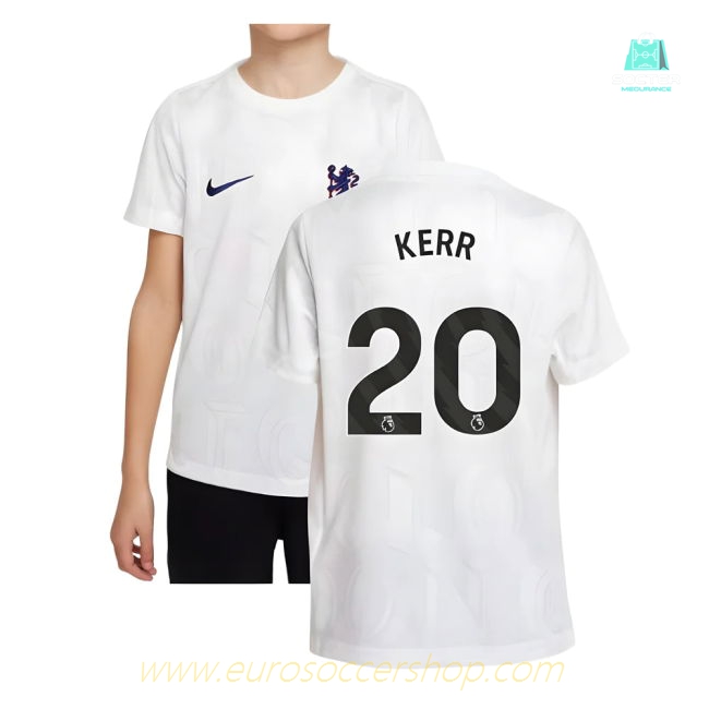 2025-2026 Chelsea Pre-Match Shirt (White) - Kids (Kerr 20)