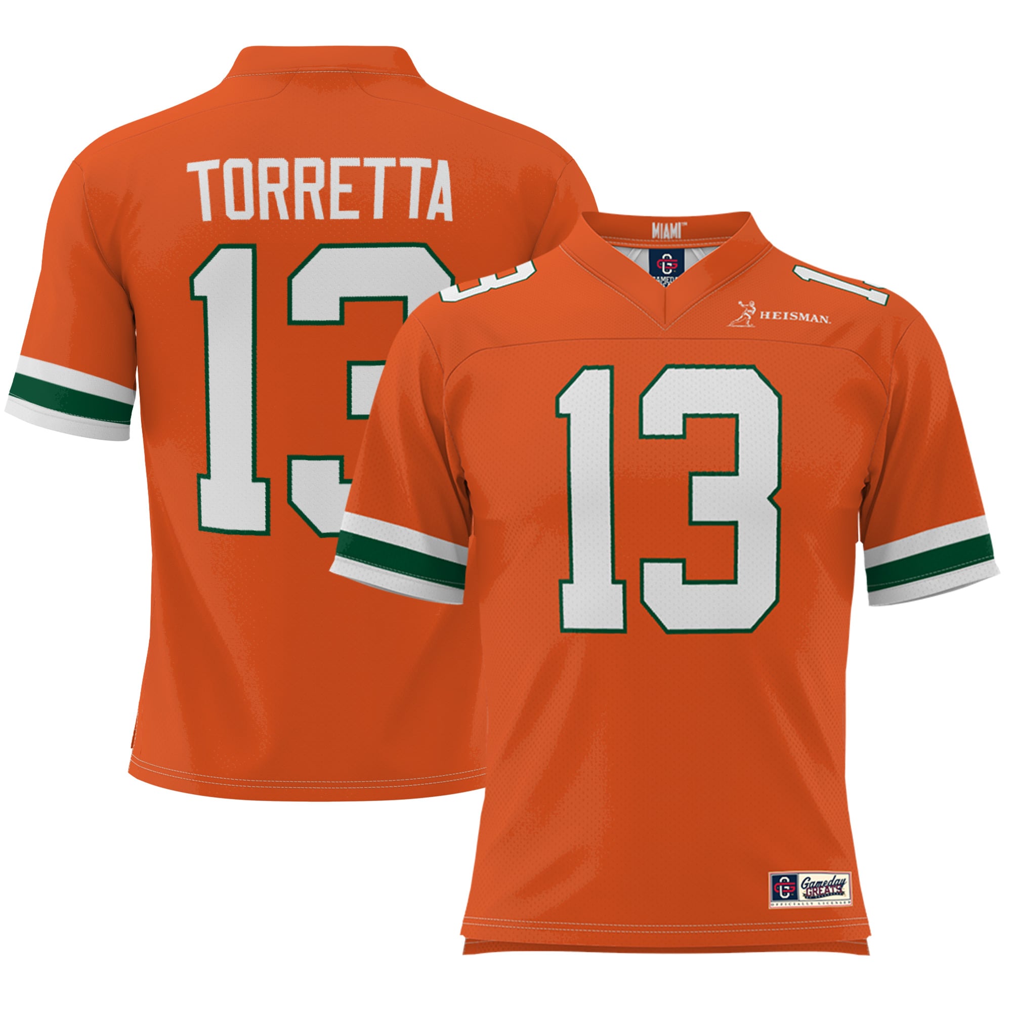 Gino Torretta Miami Hurricanes Heisman 2026 Season Football Jersey - Orange