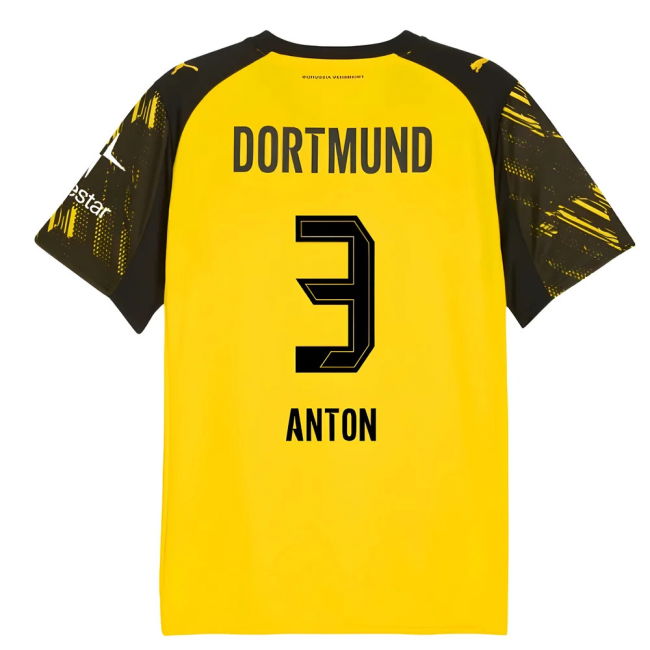 Dortmund Borussia Dortmund Warm Up Jersey Yellow Anton #3 Premium ...