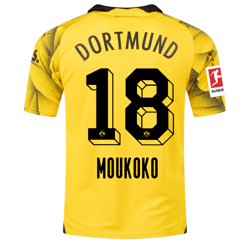 Borussia Dortmund Moukoko 2023-2024 Bun Third Jersey – Authentic Shirt
