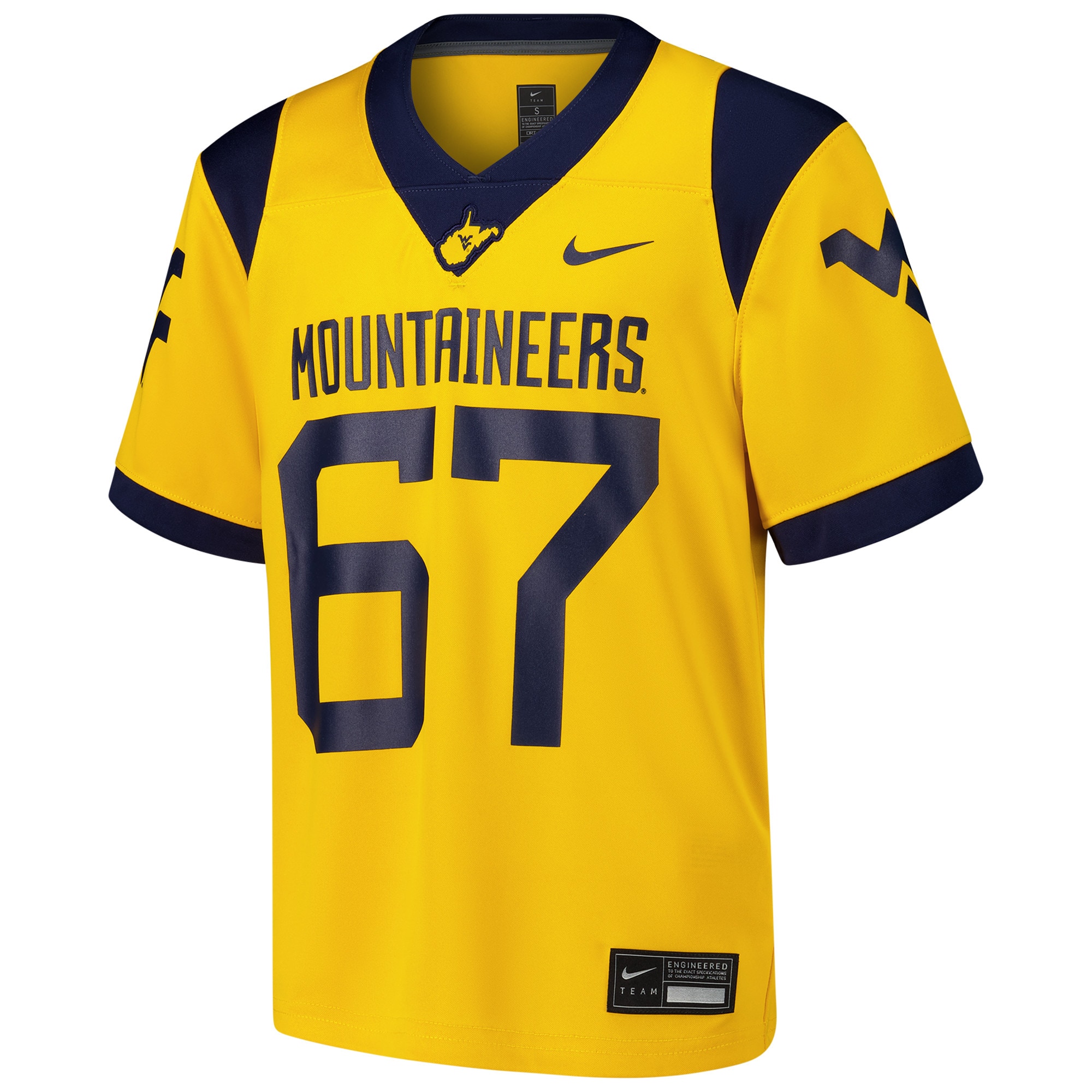 [NJP] West Virginia Mountaineers Youth Alternate Game Jersey - Gold