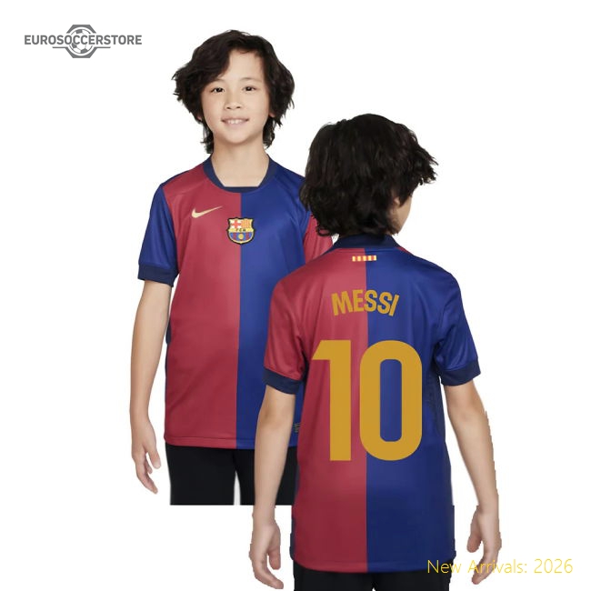 2024-2025 Barcelona Home Shirt (Sponsorless) - Kids (Messi 10)