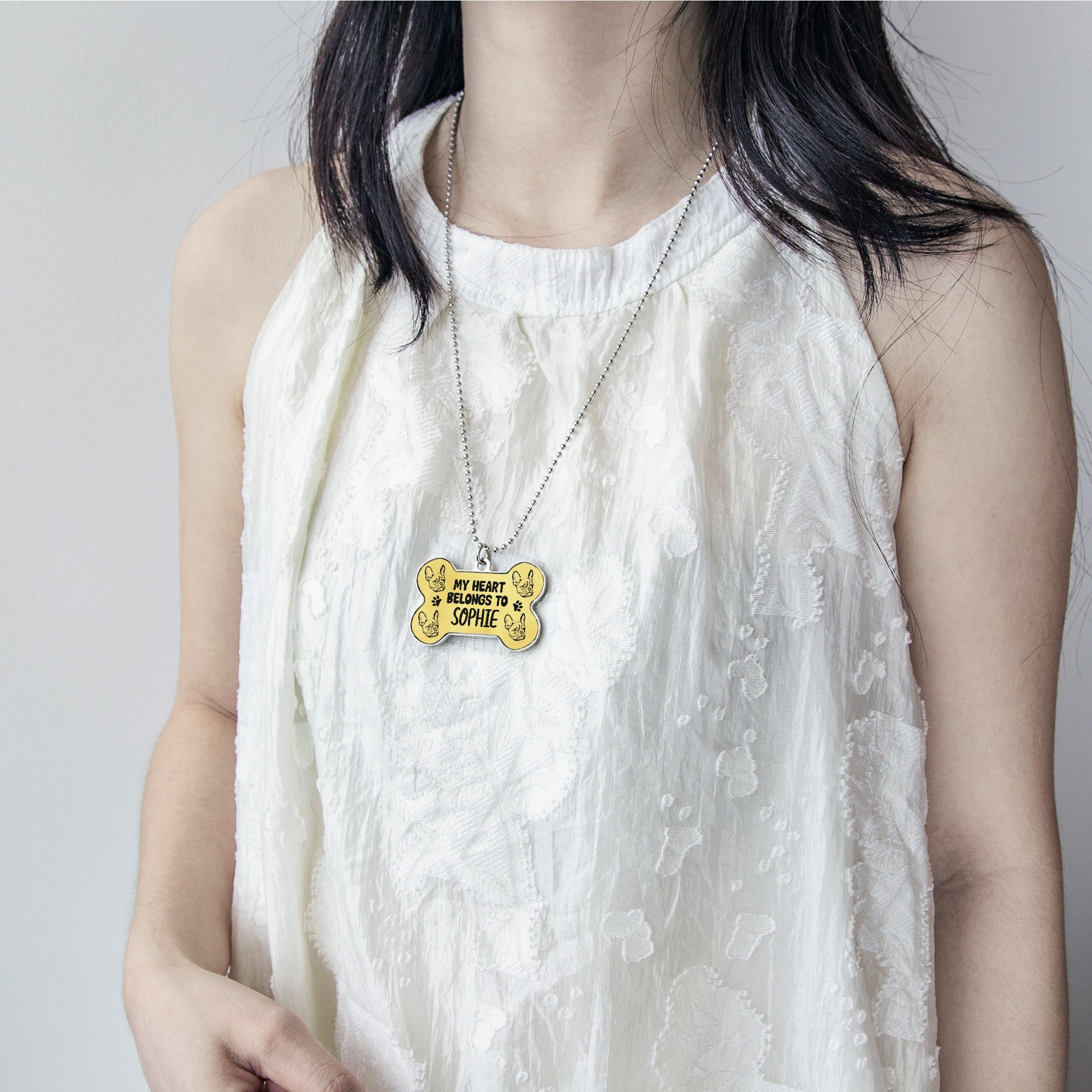 Lifestyle-Driven My Heart Belongs - Necklace For Frenchie Moms for Fa...