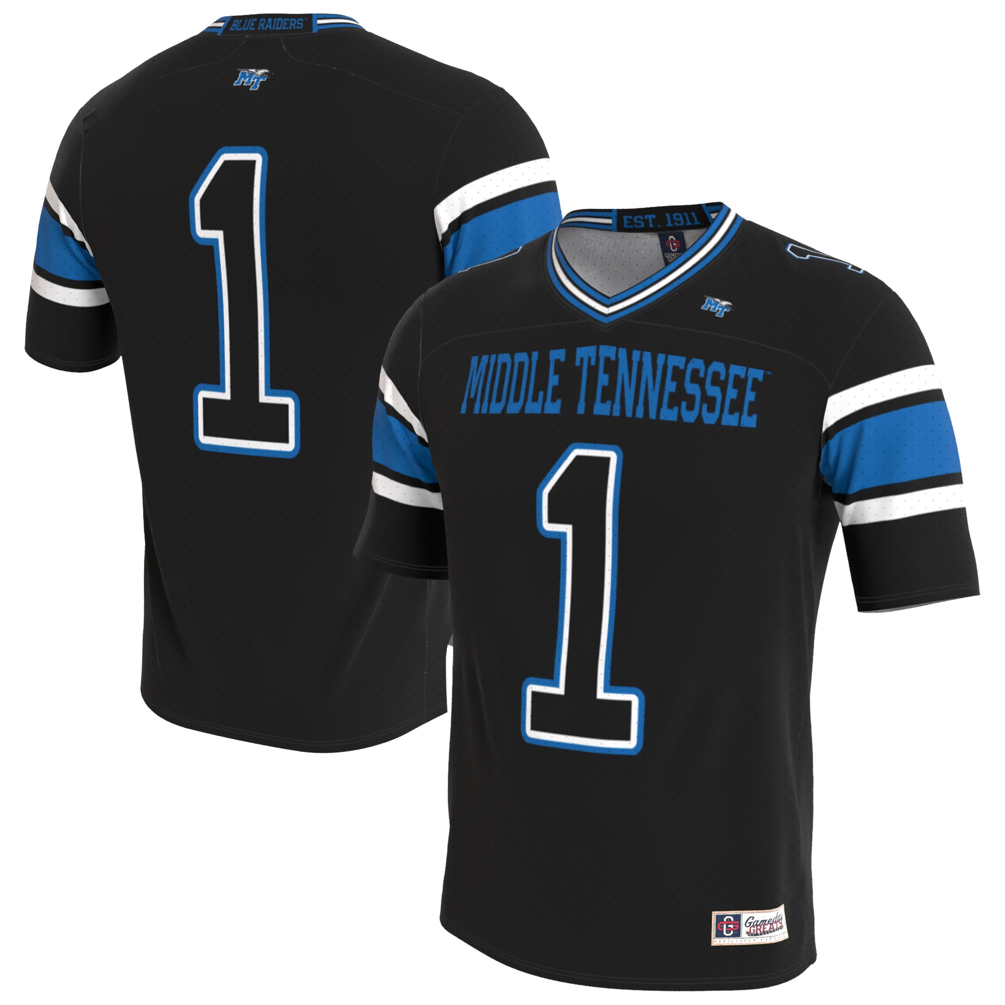 MTSU Blue Raiders GameDay Greats Unisex Lightweight Collegiate Football Blackout Fashion 2026 Season Football Jersey