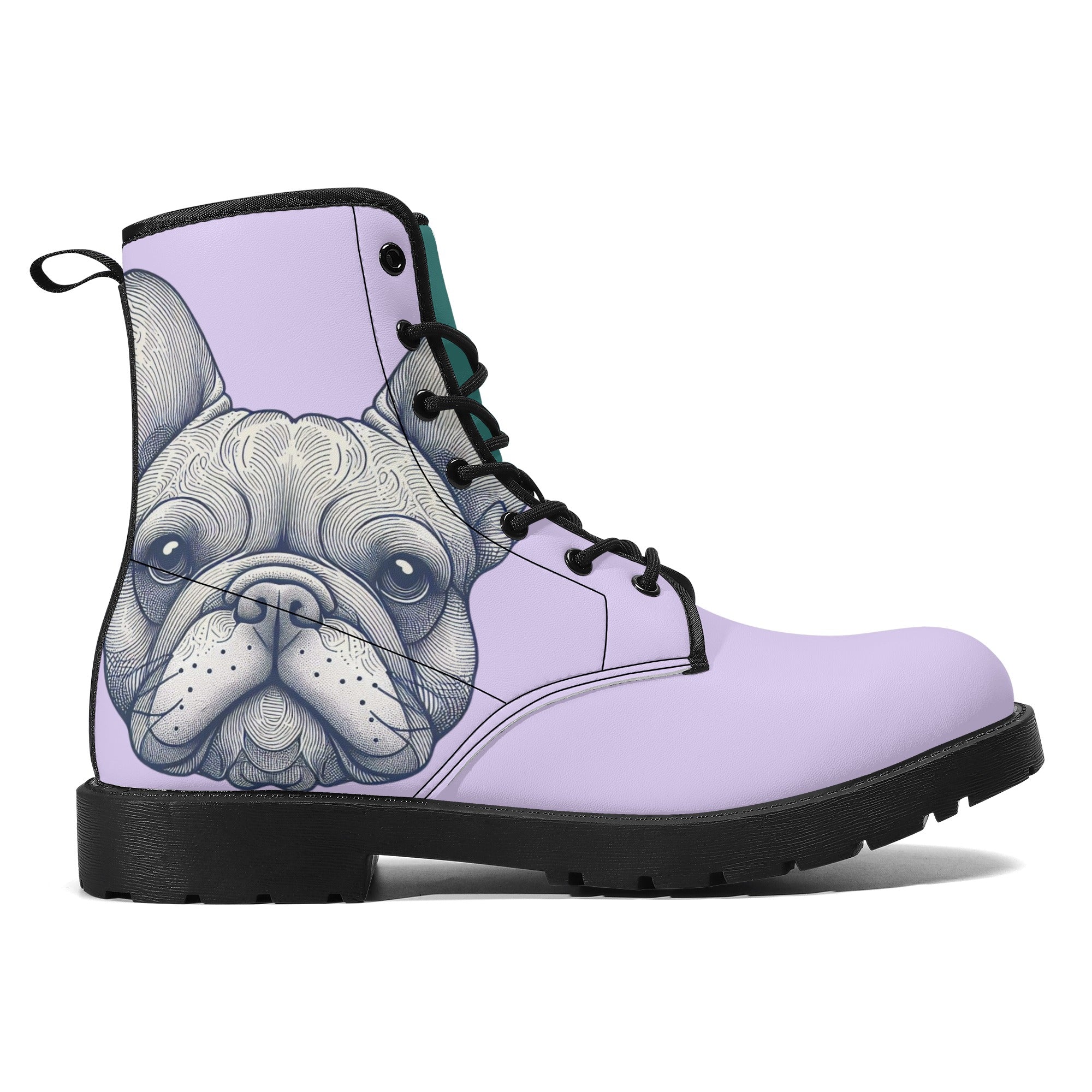 Ginger - Casual Leather Boots Frenchie Themed Wear | Stylish Look