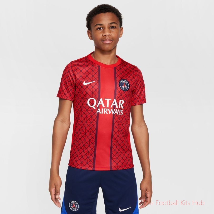 Paris Saint Germain Training T-Shirt Dri-FIT Academy Pro Pre Match - University Red/Midnight Navy/White Kids
