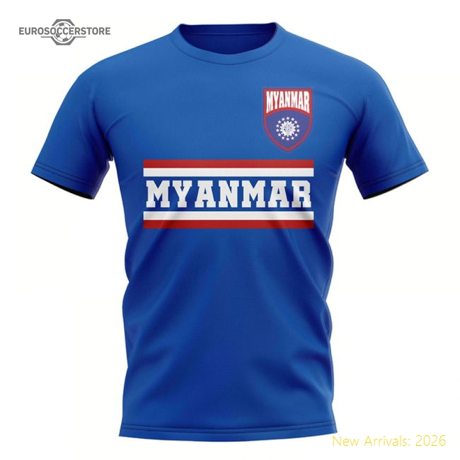 Top-grade Myanmar Core Football Country T-shirt (blue) - Affordable