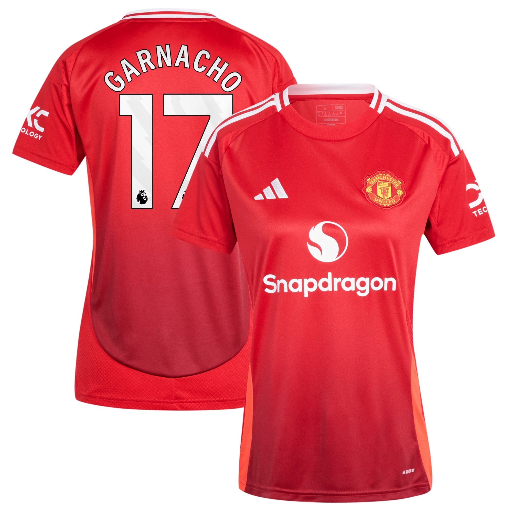 [SJH] Alejandro Garnacho Manchester United Women's 2024/25 Home Replica Player Jersey - Red