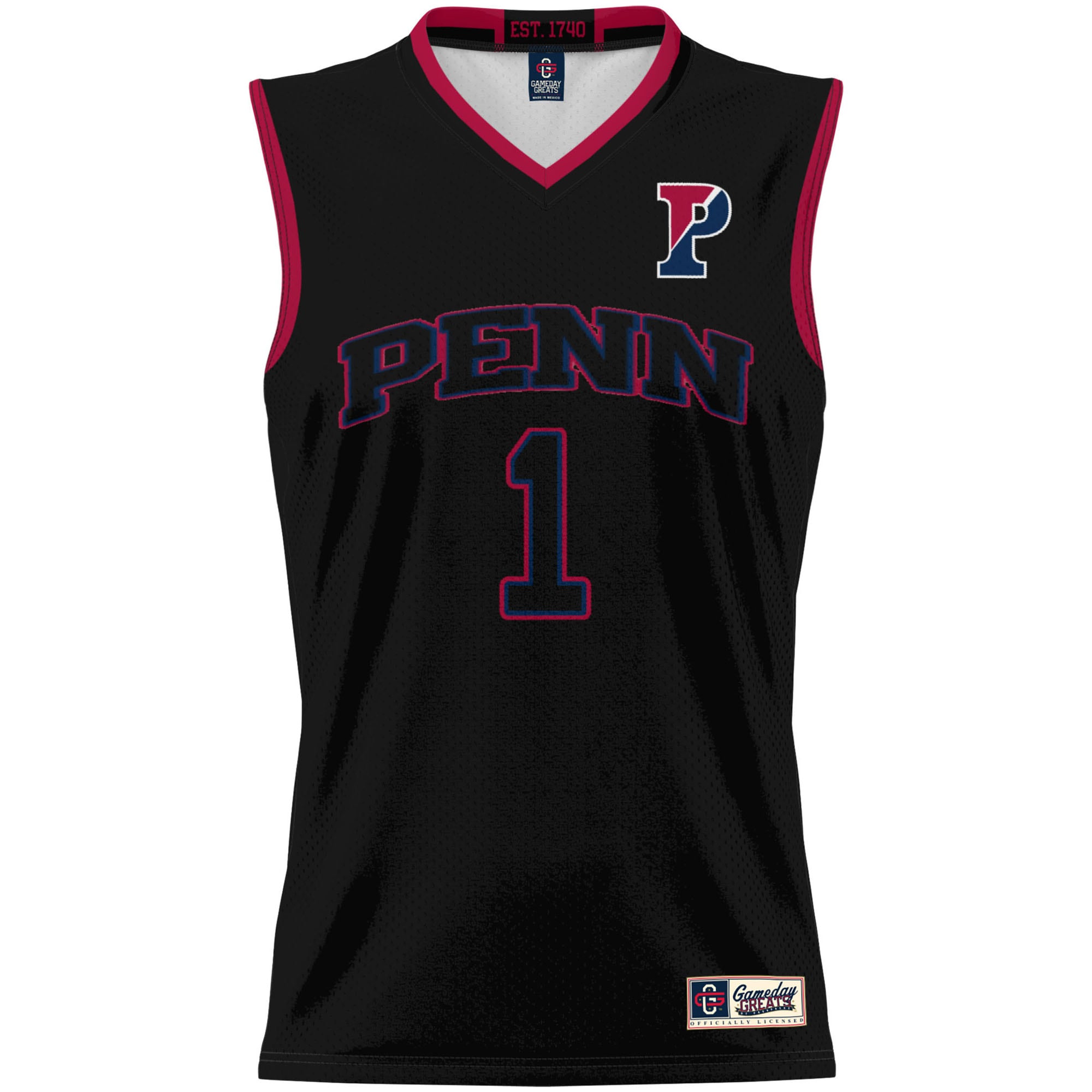 [DDG] Pennsylvania Quakers GameDay Greats Unisex Lightweight Basketball Jersey - Black