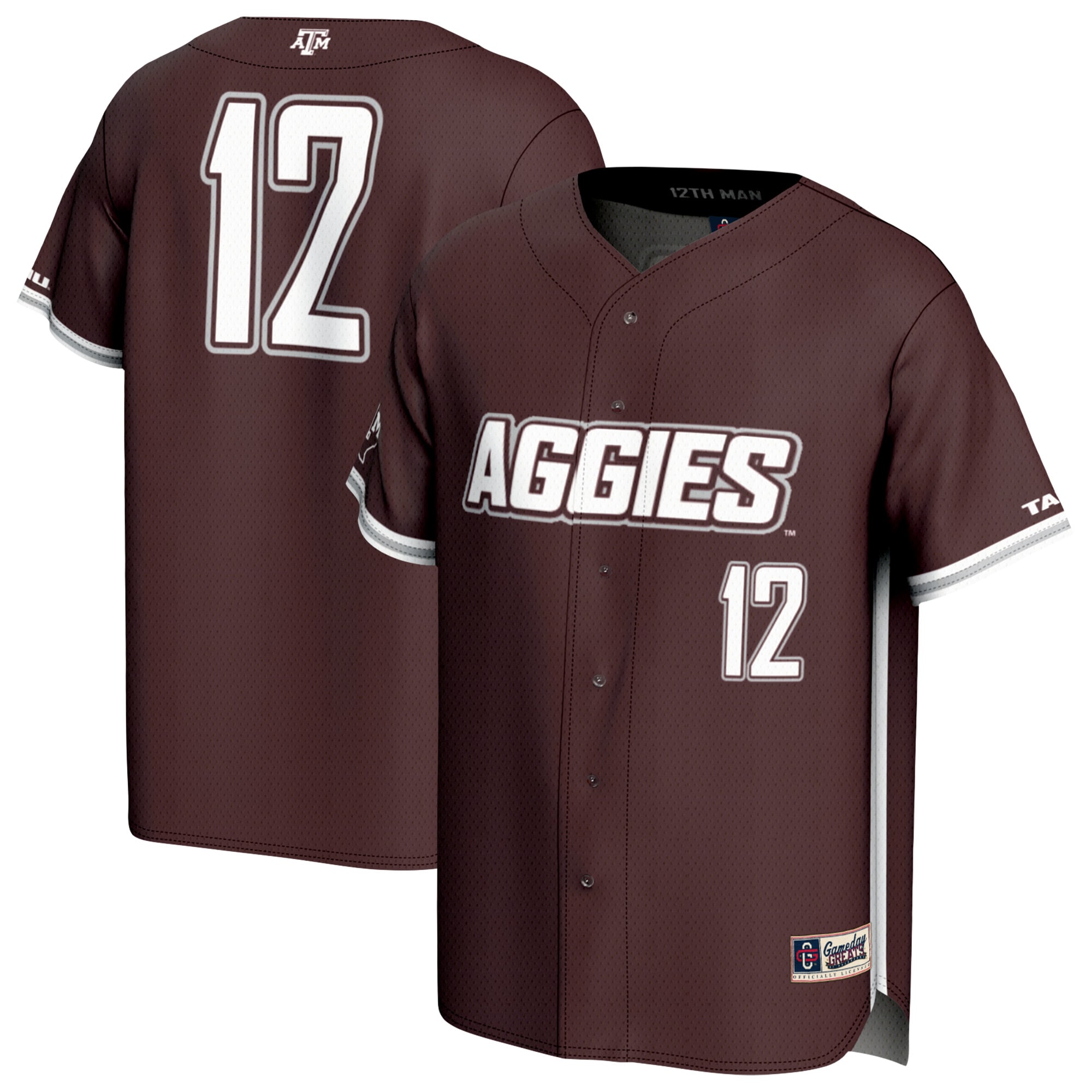 [NJP] Texas A&M Aggies GameDay Greats Adult Lightweight Baseball Jersey - Maroon