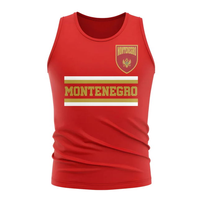 Montenegro Core Football Country Sleeveless Tee (Red) Performance