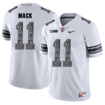 Men's OSU Buckeyes #11 Austin Mack White 2024 moisture wicking