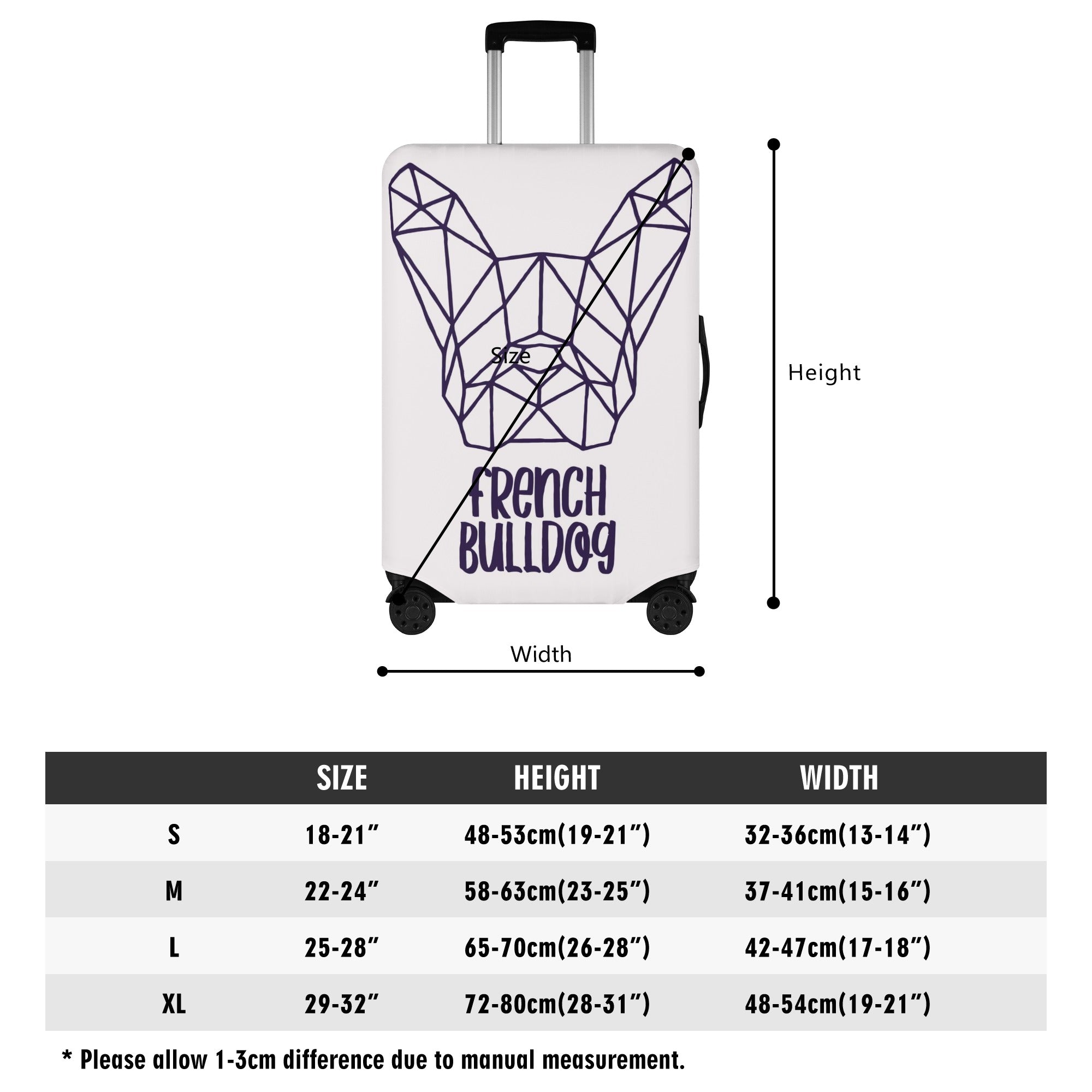 Breed-specific Frenchie Stella - Bulldog Luggage Cover Winter Wear