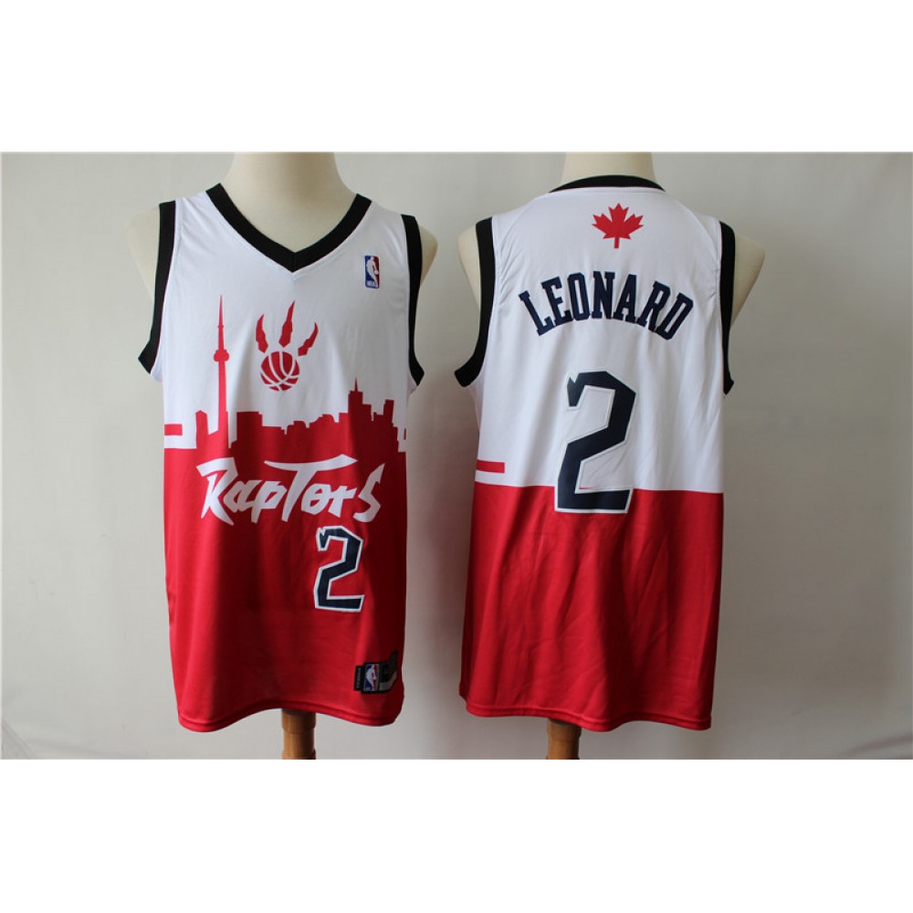 Men's Toronto Raptors #2 Kawhi Leonard White/Red 2019 City Edition Swingman Stitched NBA Jersey
