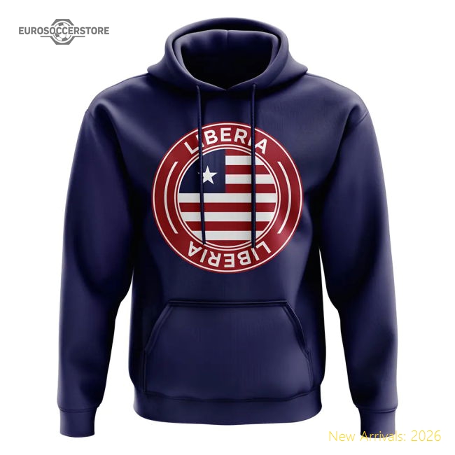 High-quality Liberia Football Badge Hoodie (navy) - World Cup Edition