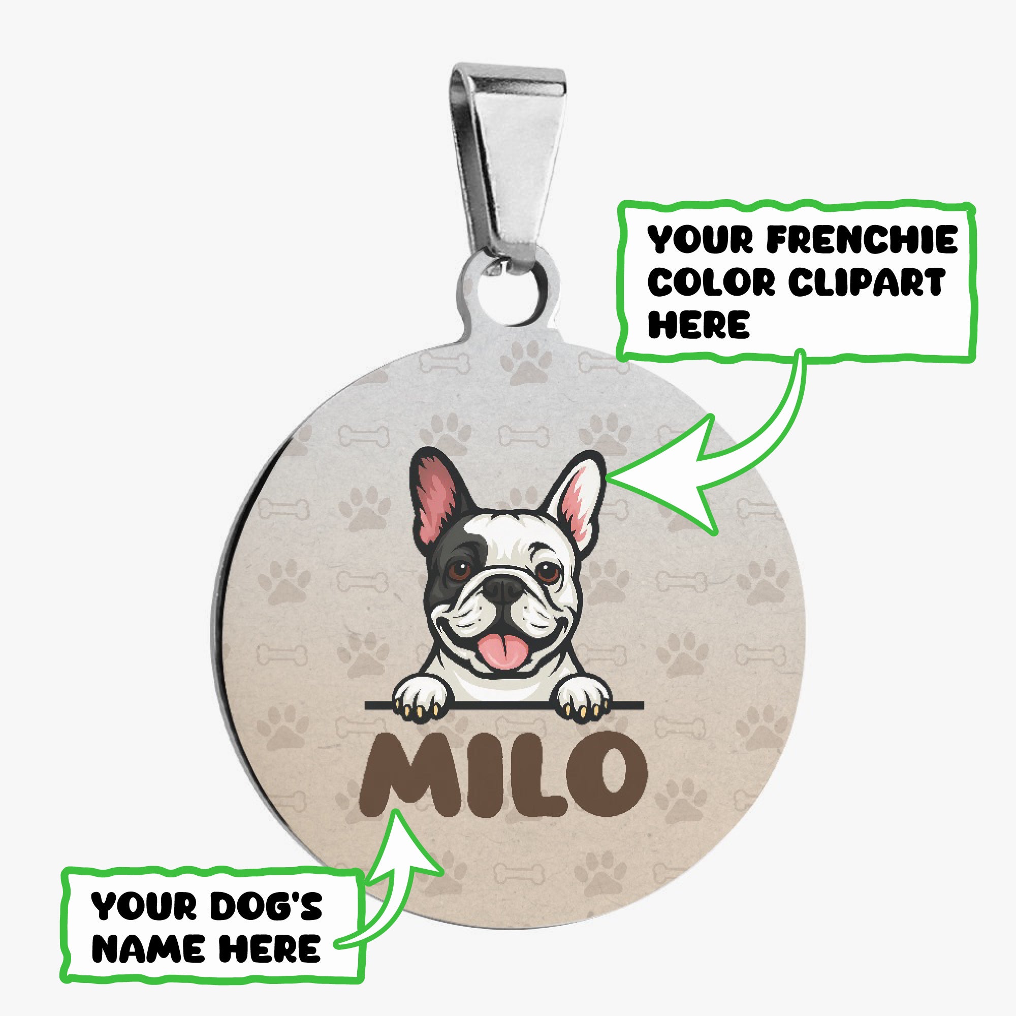 Mila - Custom Double-Sided French Bulldog Tag