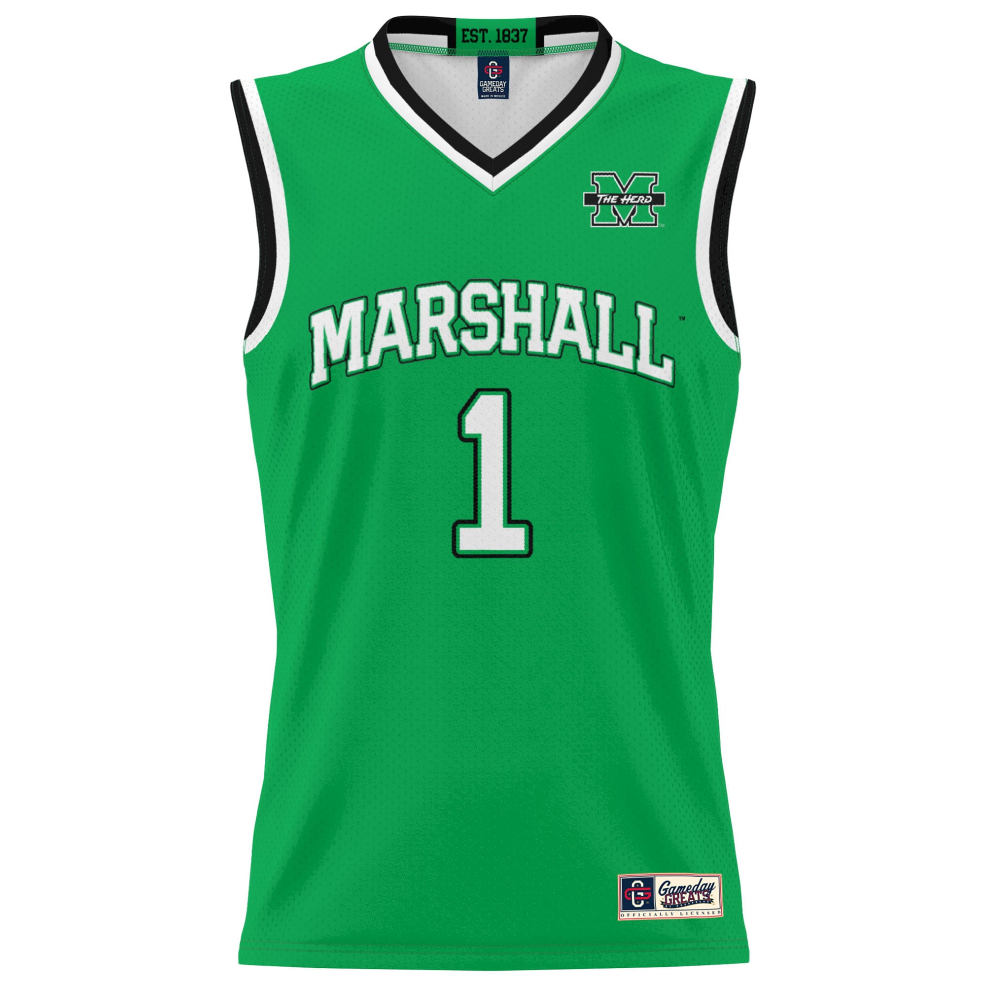 [DDG] Marshall Thundering Herd GameDay Greats Youth Lightweight Basketball Fashion Jersey - Kelly Green