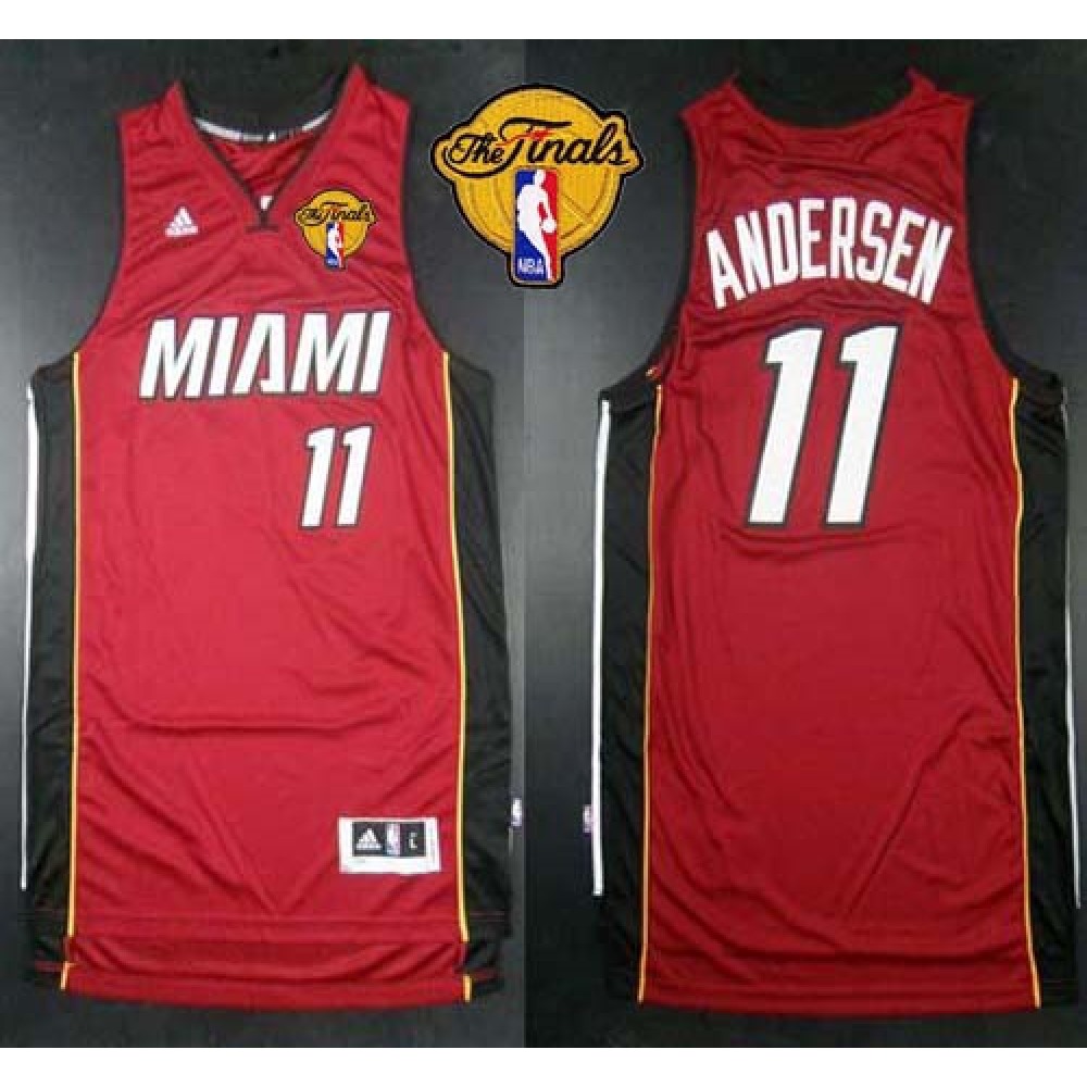 Revolution 30 Heat #11 Chris Andersen Red Finals Patch Stitched NBA Jersey