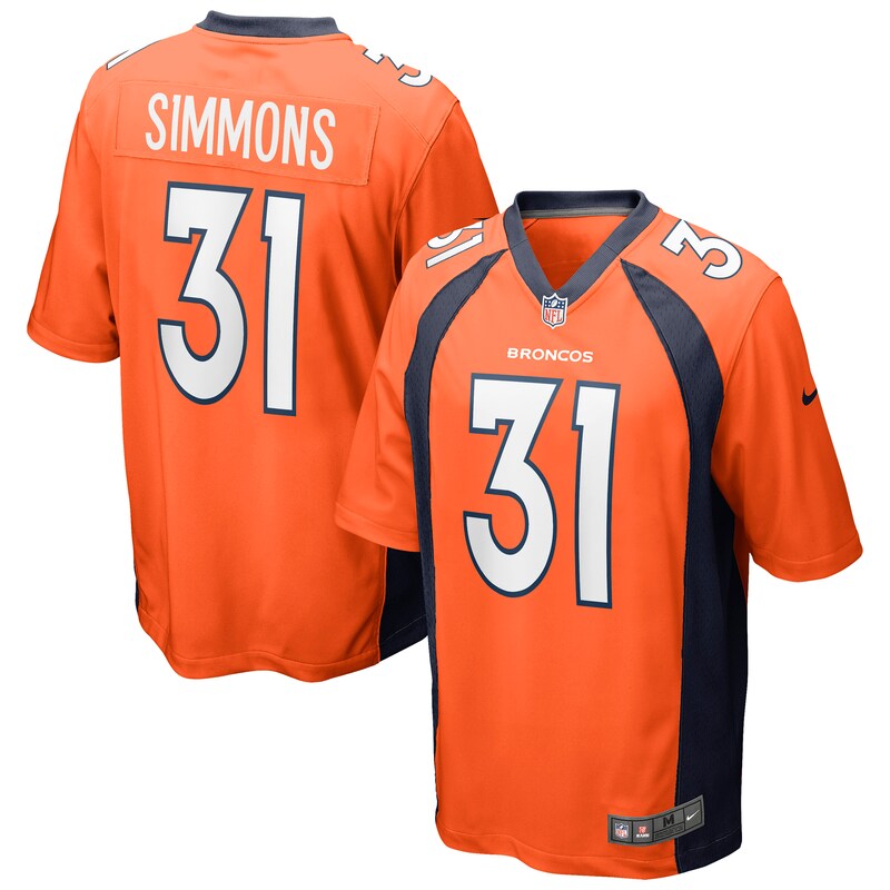 None Justin Simmons Team Captain DEN Broncos Professional Jersey