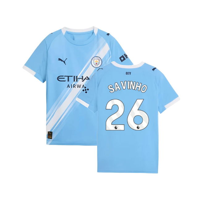 Man City 2025-20 Home Shirt Savinho #26 M S Kids