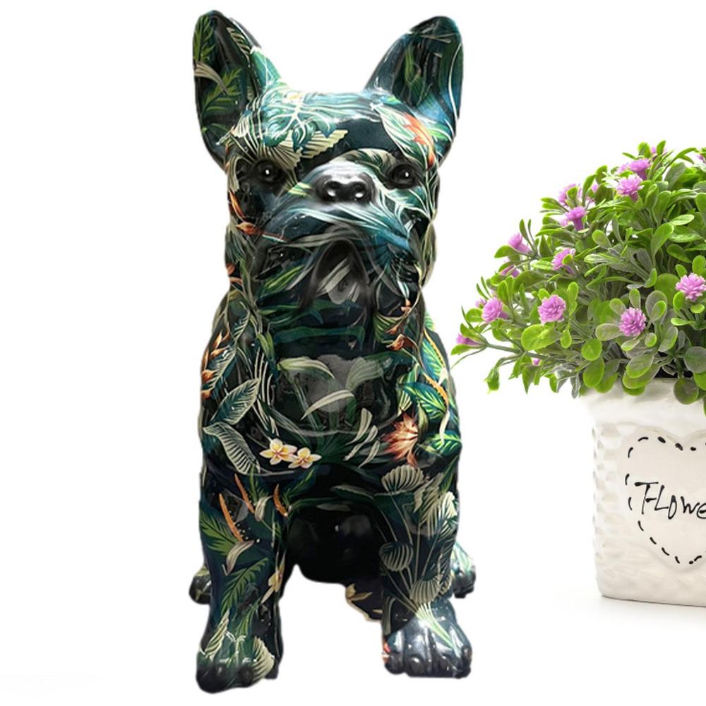 Trendy Chromabulldog Vibrant Frenchie Figurines Resin Statue for French
