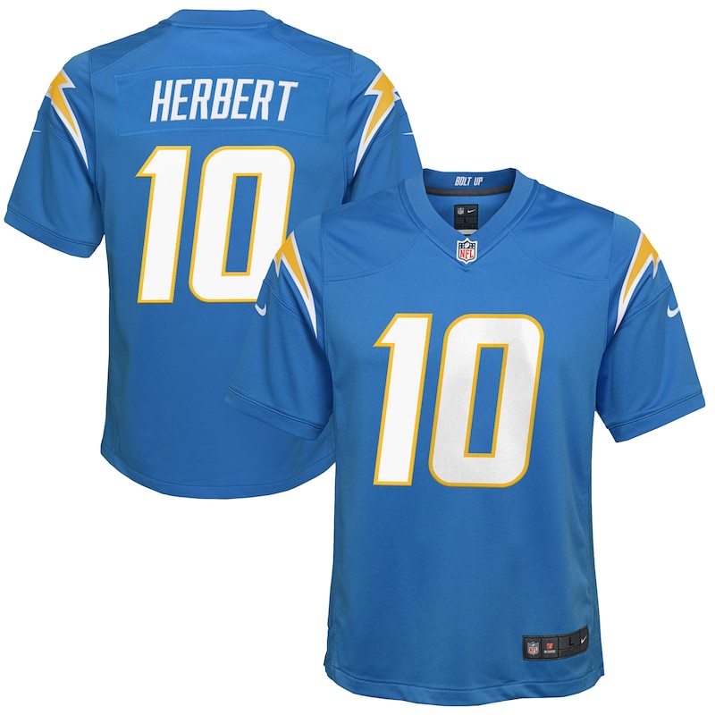 None Justin Herbert Team Captain LA Chargers Top-Grade Jersey