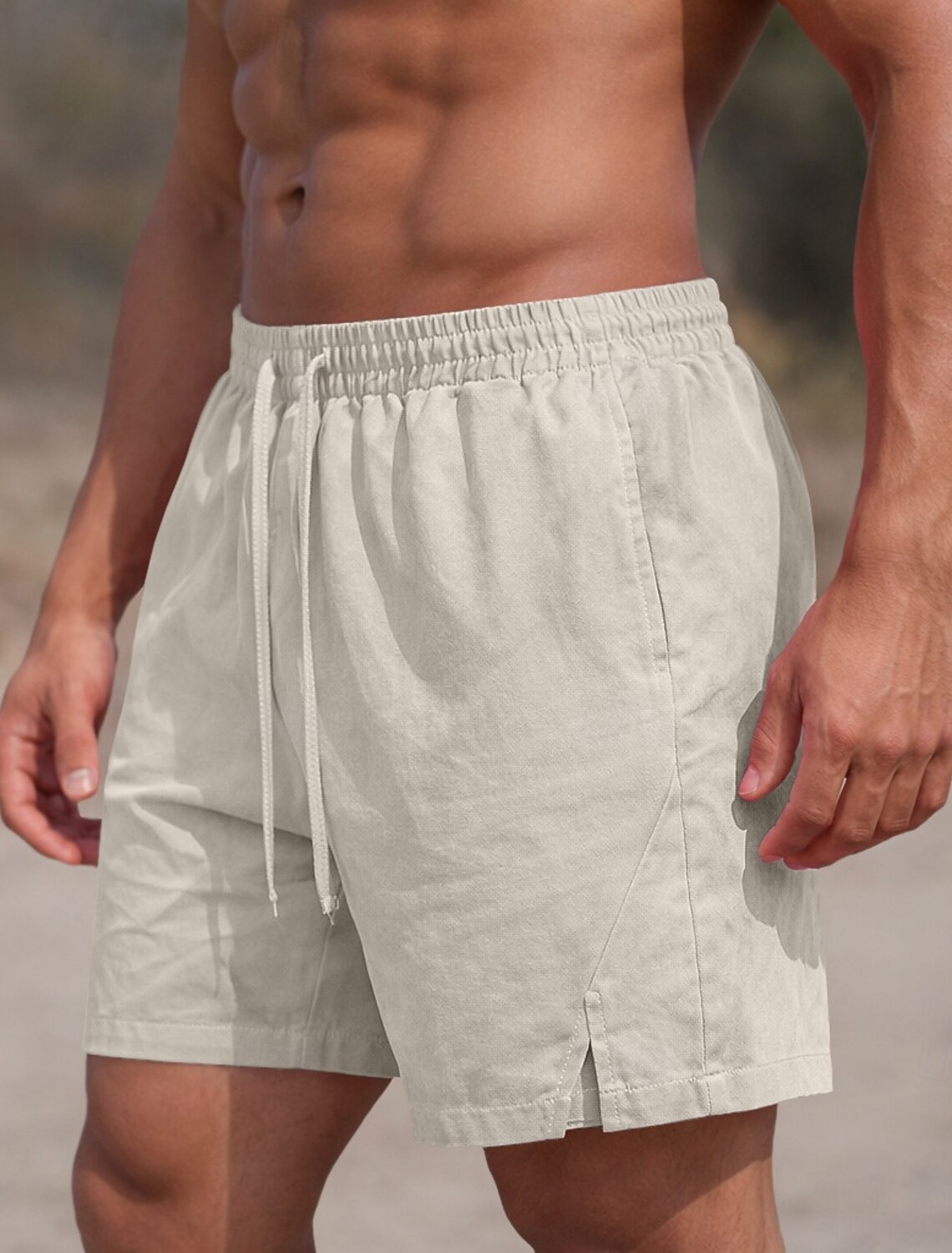 Men's Active Shorts Casual Athletic Short Pocket Elastic Waist Plai #2