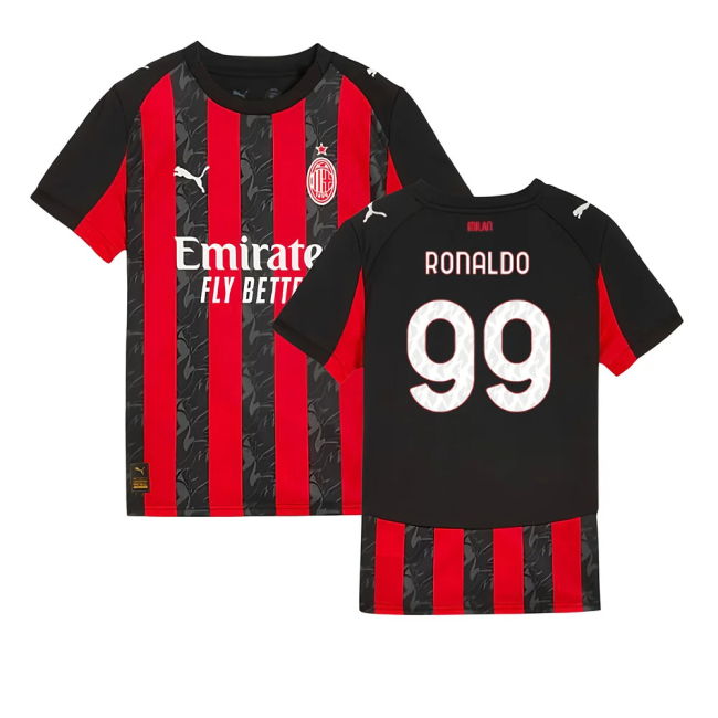 Ronaldo 99 Licensed Copy AC Milan Home Fan Shirt for Kids