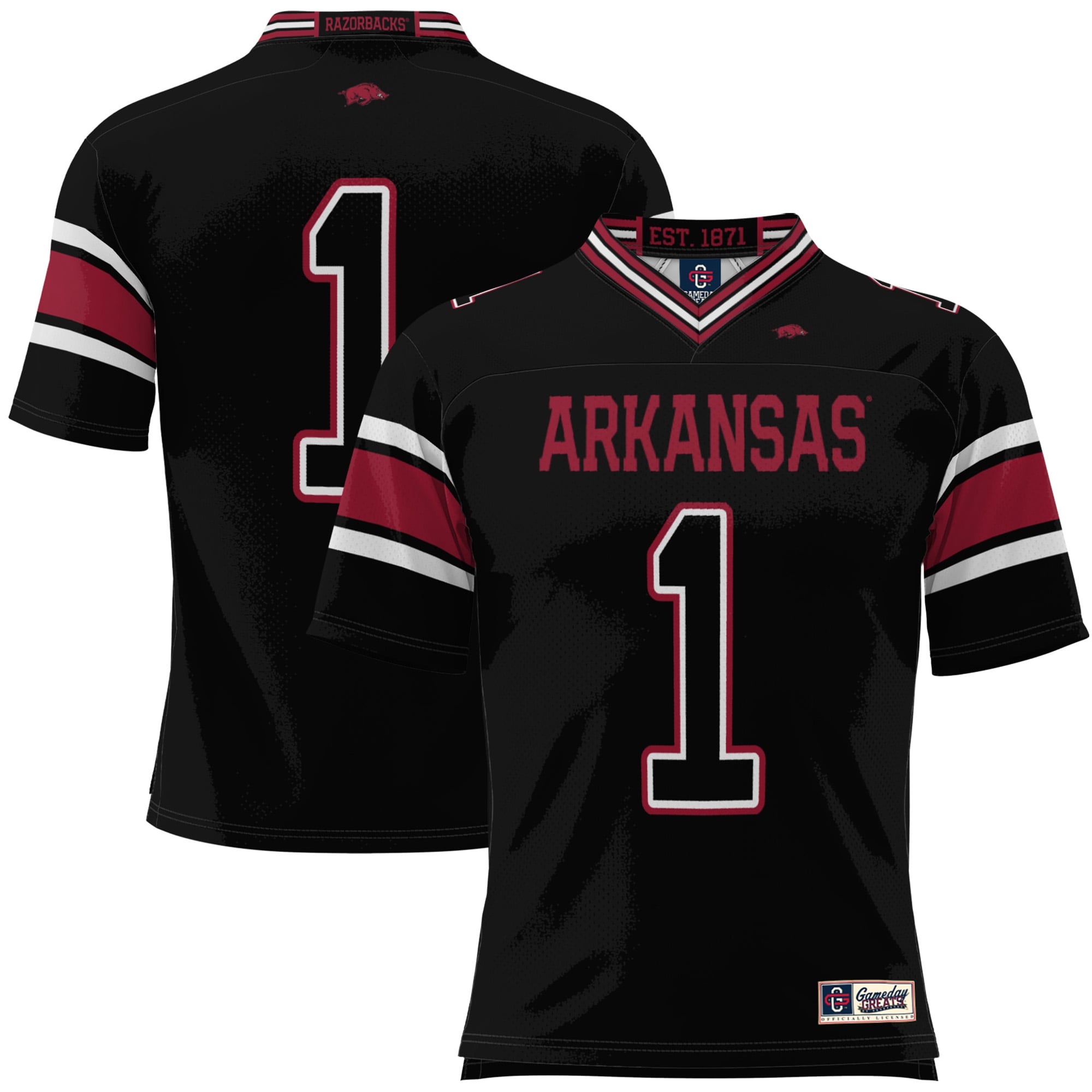 #1 Arkansas Razorbacks GameDay Greats Youth Football Jersey - Black