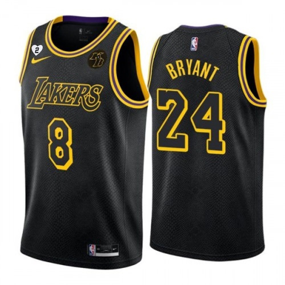 Fan Favorite Authentic Men's Lakers #8 Back Black Basketball Jersey