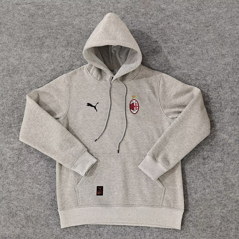 Official AC Milan 2425 Grey Hoodie - Official Replica 9284