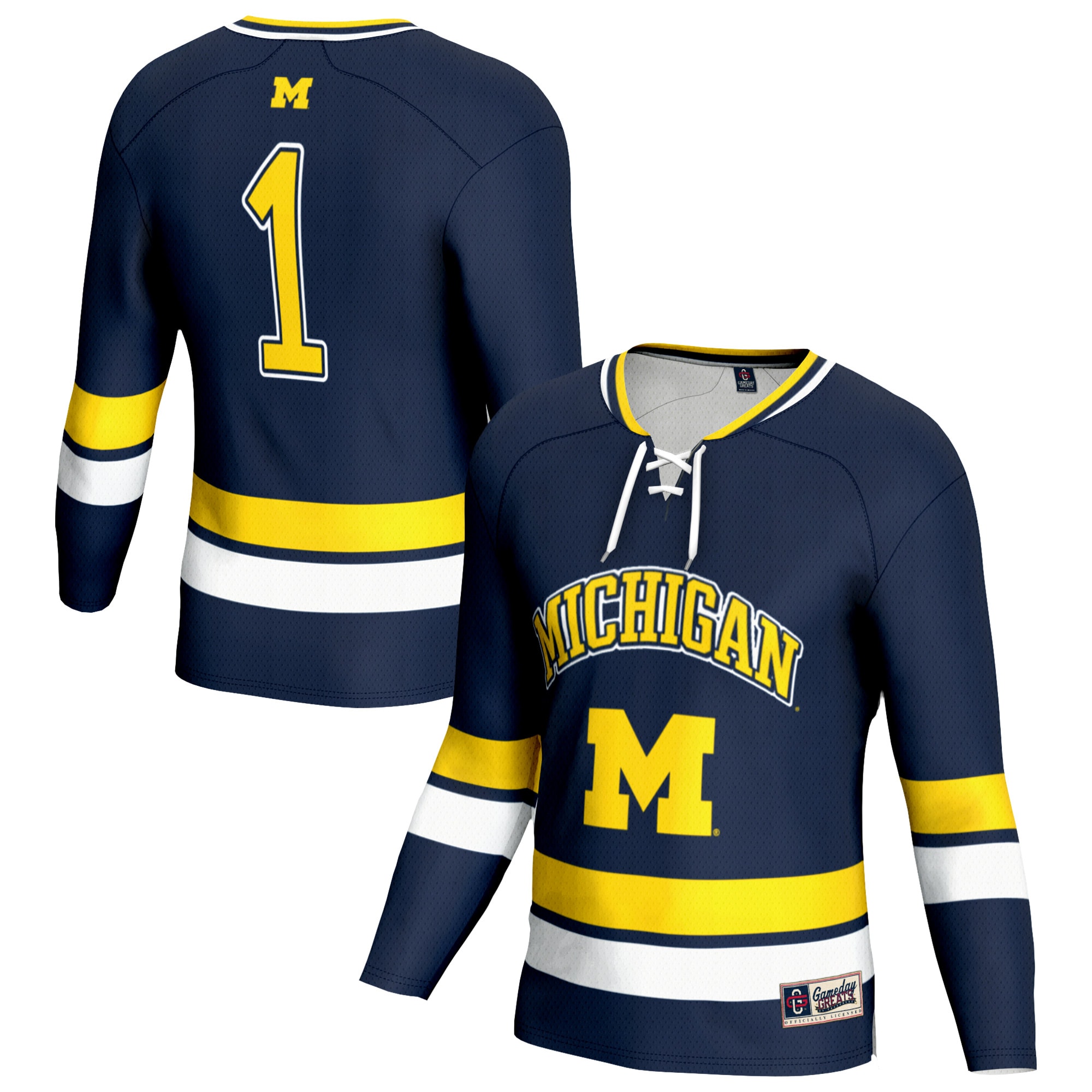 [DDG] Youth Michigan Wolverines GameDay Greats Lightweight Women's Hockey Team Fashion Jersey - Navy