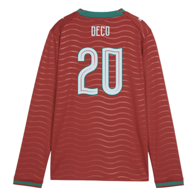 2026-2027 Portugal Long Sleeve Home Shirt (Kids) (Deco 20)