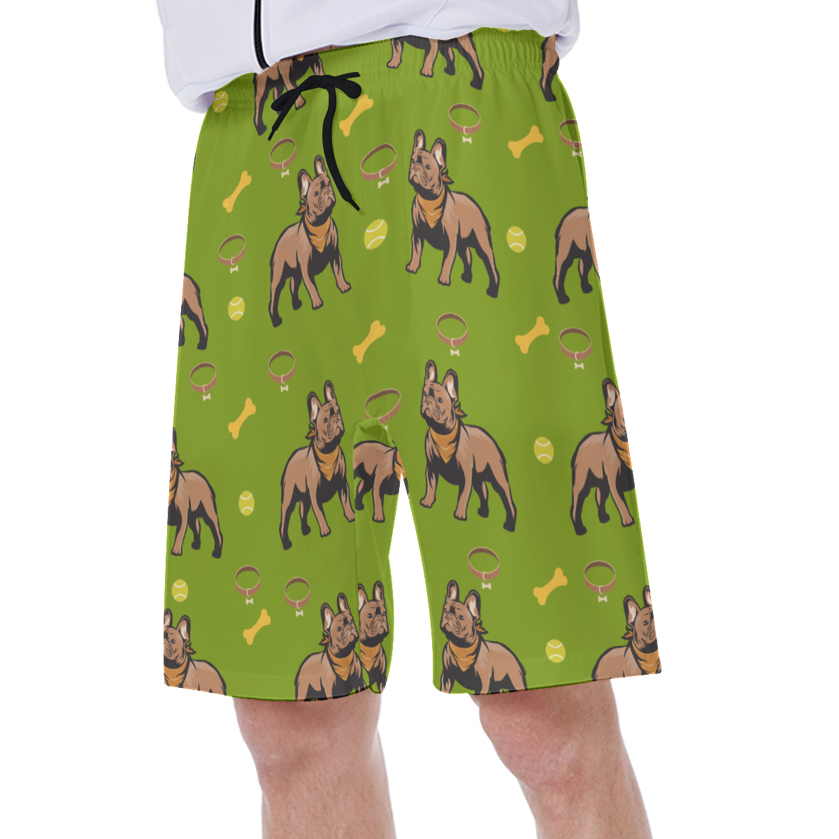 French Bulldog Lover Henry Men's Beach Shorts Cute Frenchie Fan Gear