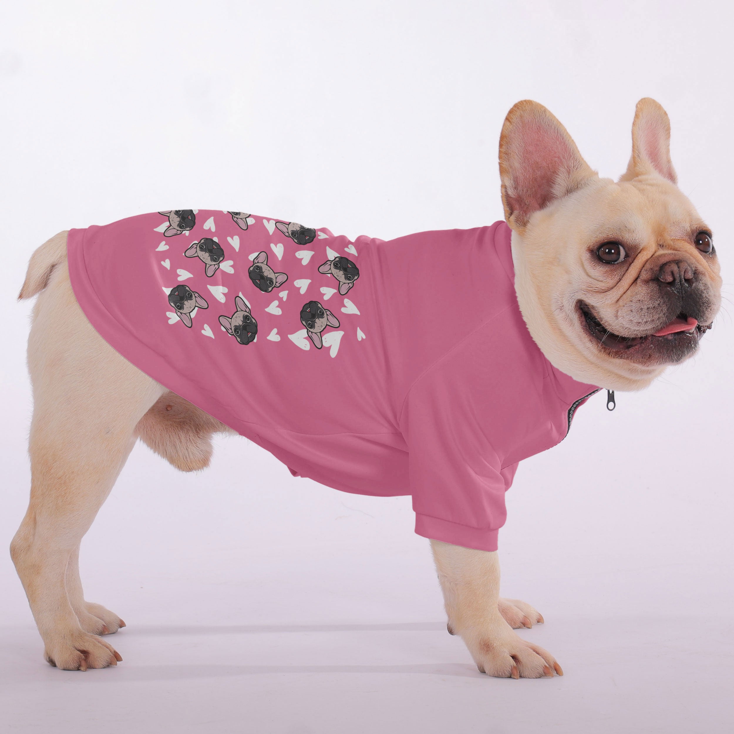 Comfortable Delrick - Snuggly Zip-up Sweatshirt For French Bulldogs f...