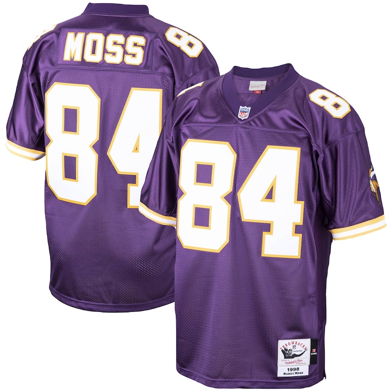 None Randy Moss MIN Vikings Affordable Team Spirit Wear Game Day Wear