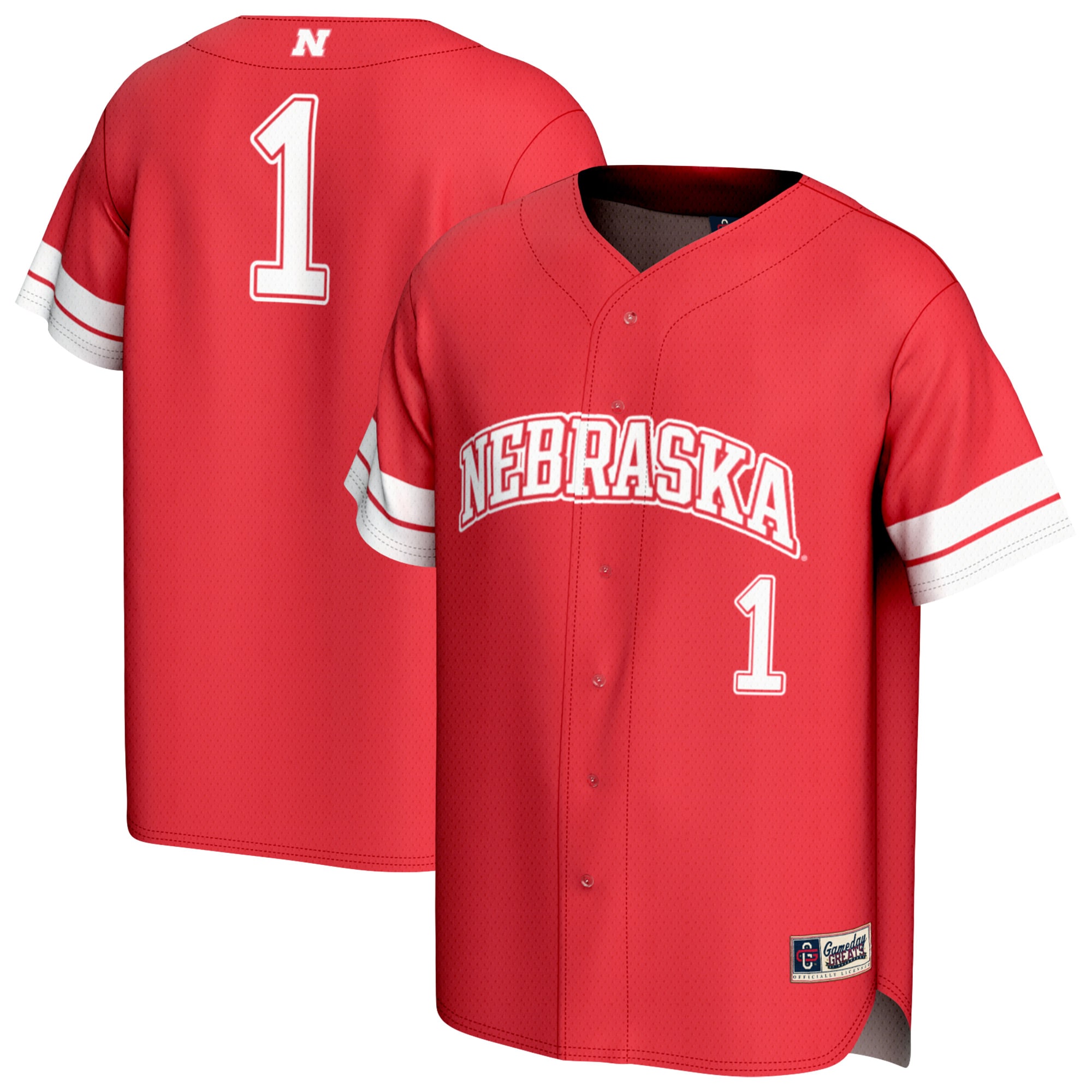 [NJP] Nebraska Huskers GameDay Greats Youth Lightweight Collegiate Baseball Fashion Jersey - Scarlet