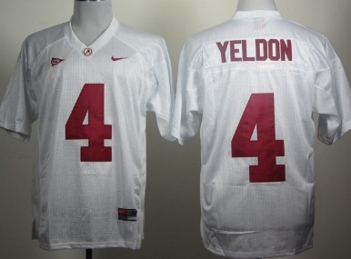 Men's Alabama Bama White 2024 premium None #4 stitched Jersey