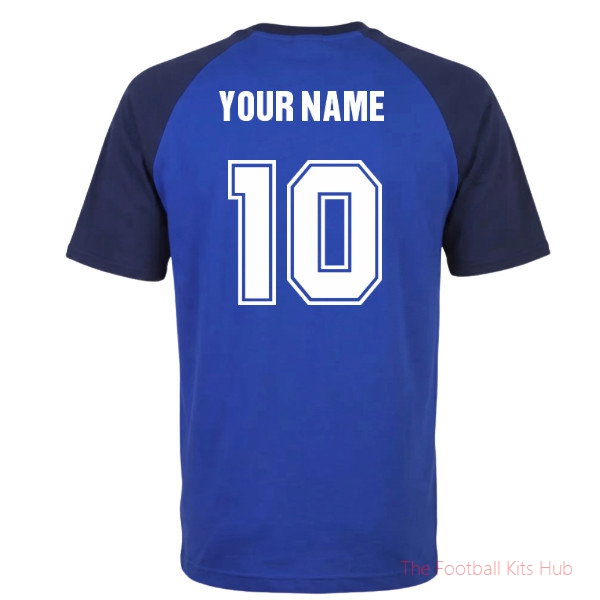 Kids France Raglan Sleeve Royal/Navy T-Shirt (Kids) (Your Name)