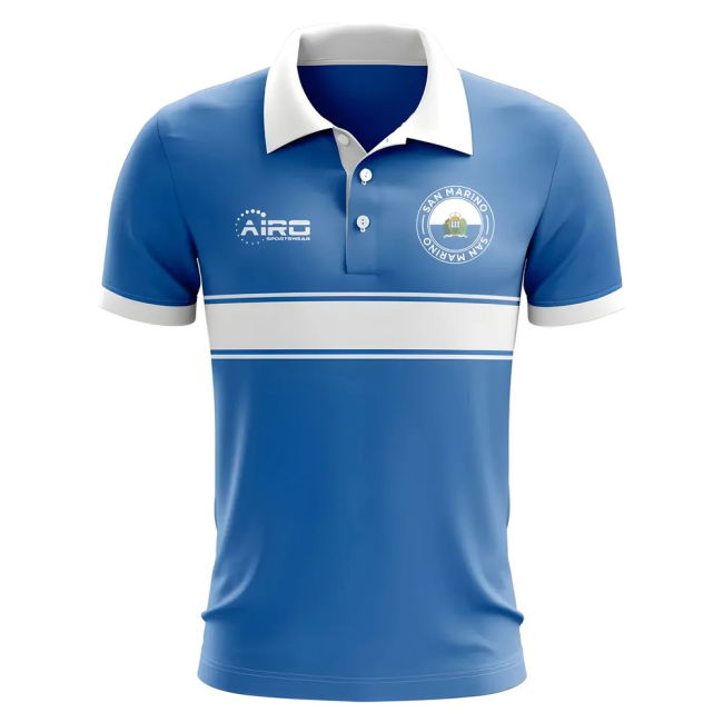 San Marino Concept Stripe Polo Shirt (Blue) Netherlands