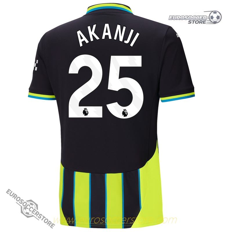 Away Jersey of Manchester City's Akanji, Number 25, for the 24-25 Season