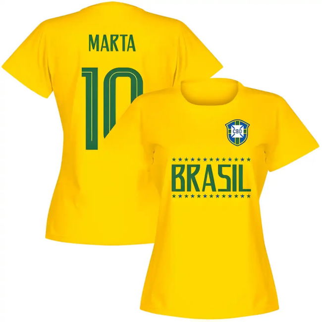 World Brazil Team Womens Marta 10 T-Shirt - Yellow High