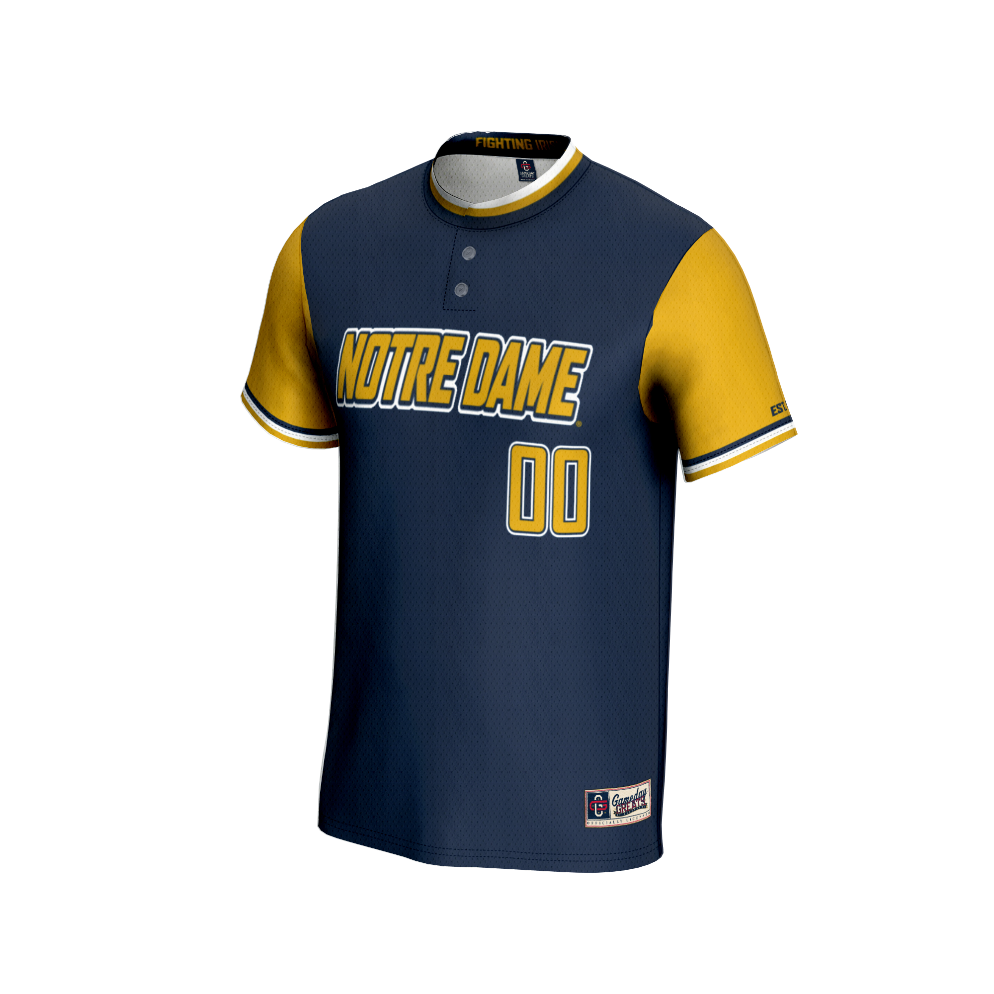 [DDG] Notre Dame Fighting Irish GameDay Greats Unisex NIL Pick-A-Player Lightweight Softball Jersey - Navy