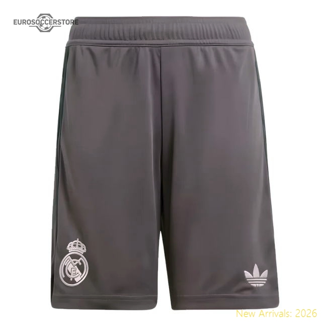 Best-Selling 2024-2025 Real Madrid Third Shorts (Charcoal) - Kids