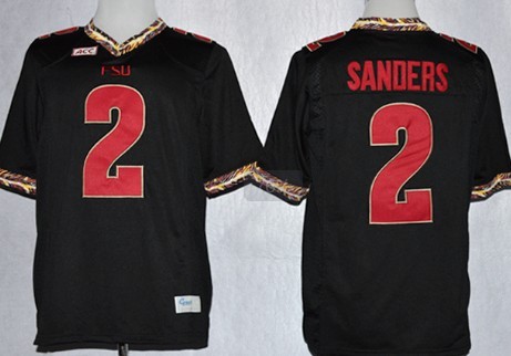 Men's None Black 2013 away jersey Deion Sanders #2 breathable Jersey