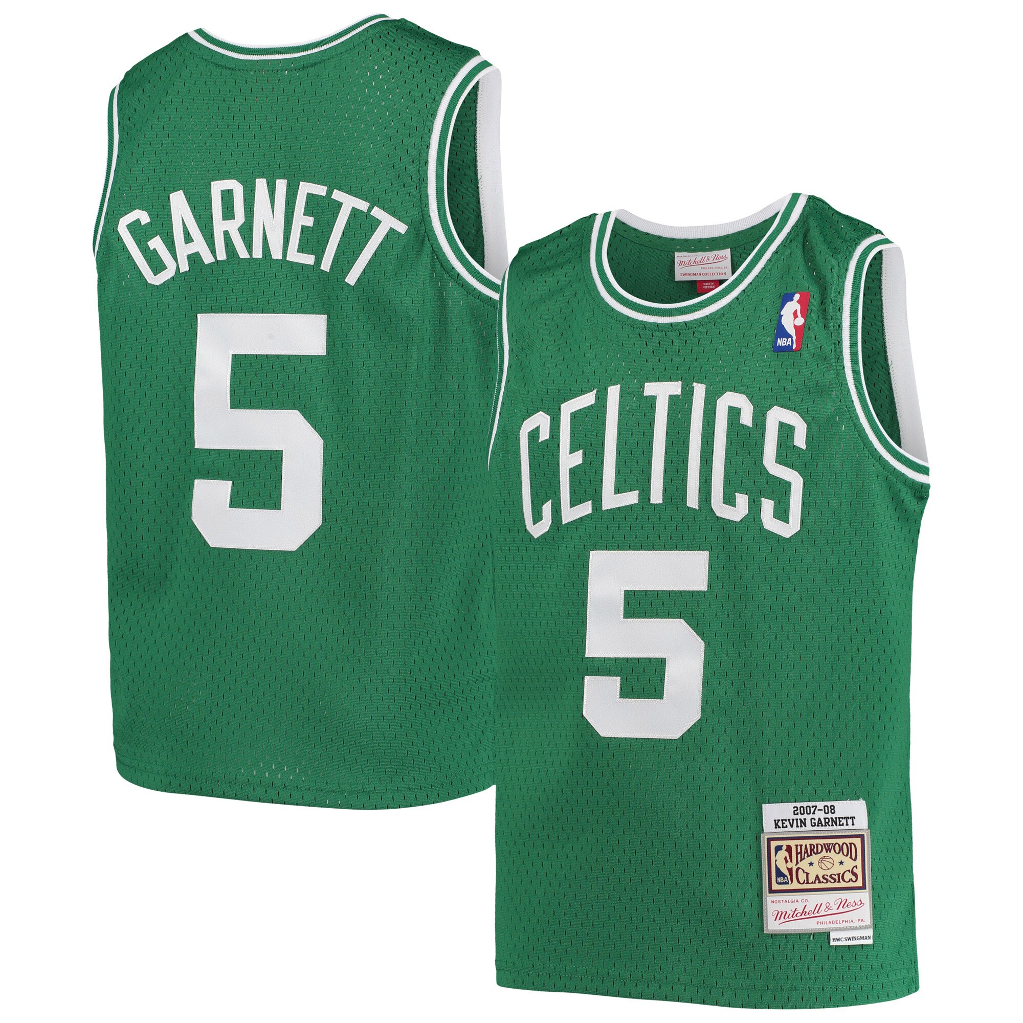 [ESK] Kevin Garnett Boston Celtics Youth 2007/08 Hardwood Classics Swingman Jersey - Kelly Green